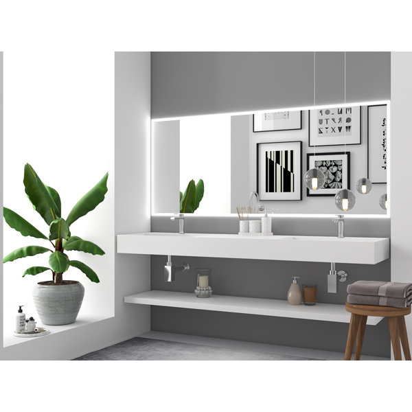 CastelloUSA Juniper 72" Solid Surface Wall Mount Modern Minimalist